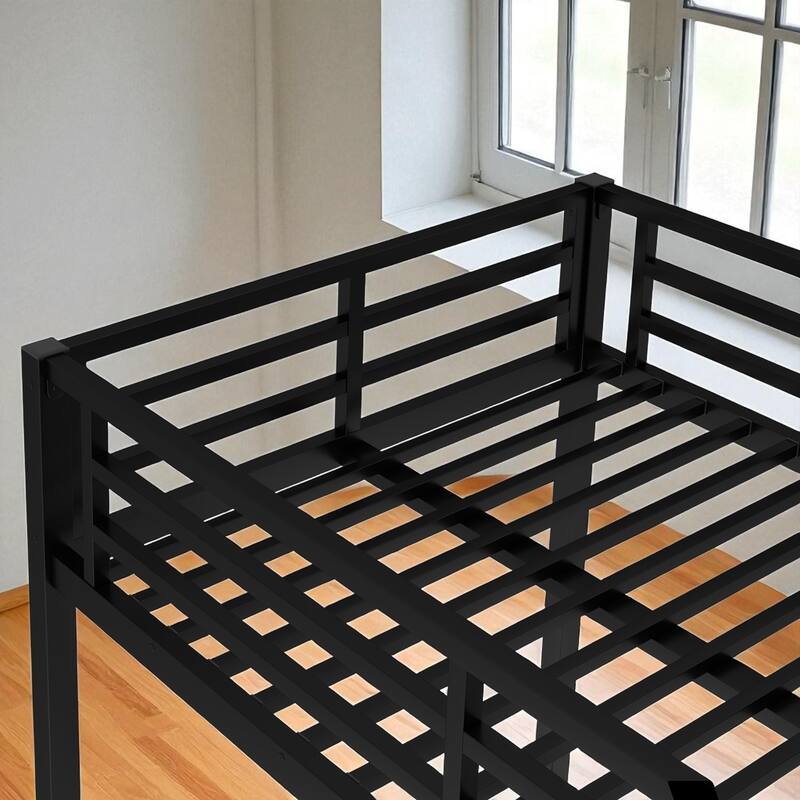 Metal Twin XL over Twin XL Bunk Bed for Teens & Adults, Heavy Duty Frame with Storage & Noise-Free Design