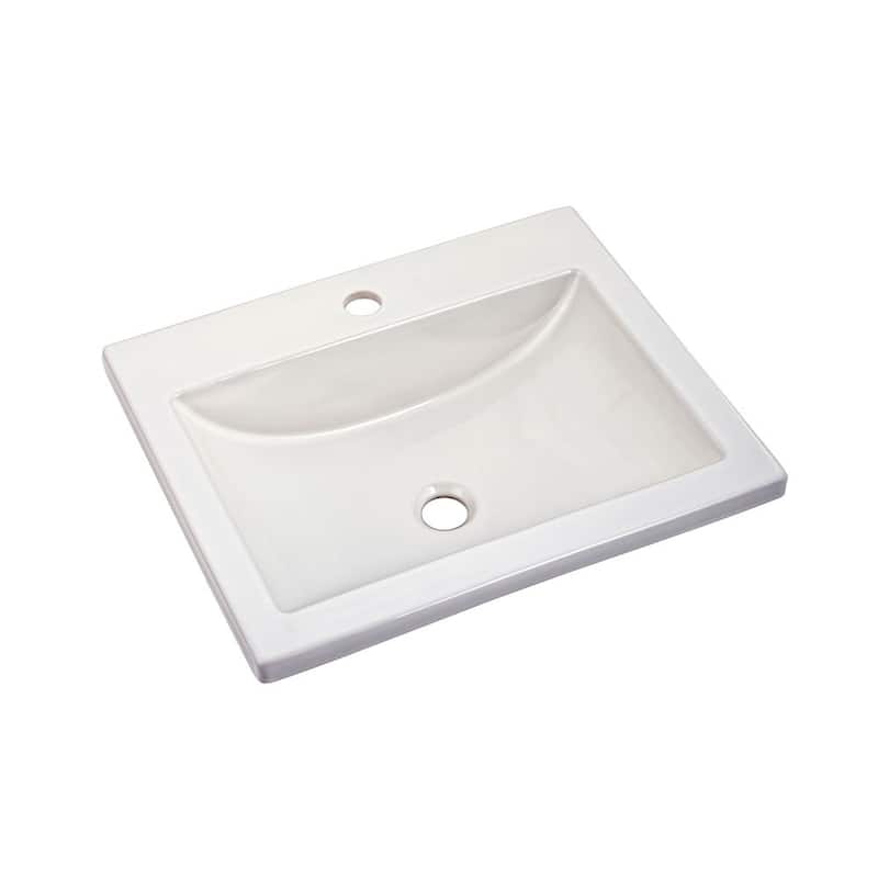 American Standard 21-1/4" Drop-In Bathroom Sink with 1 Hole Drilled - White