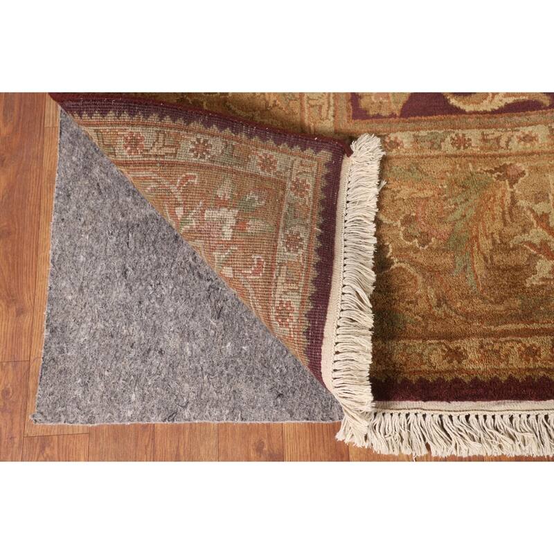 Floral Purple Agra Indian Area Rug Hand-Knotted Wool Carpet - 8'0"x 10'1"