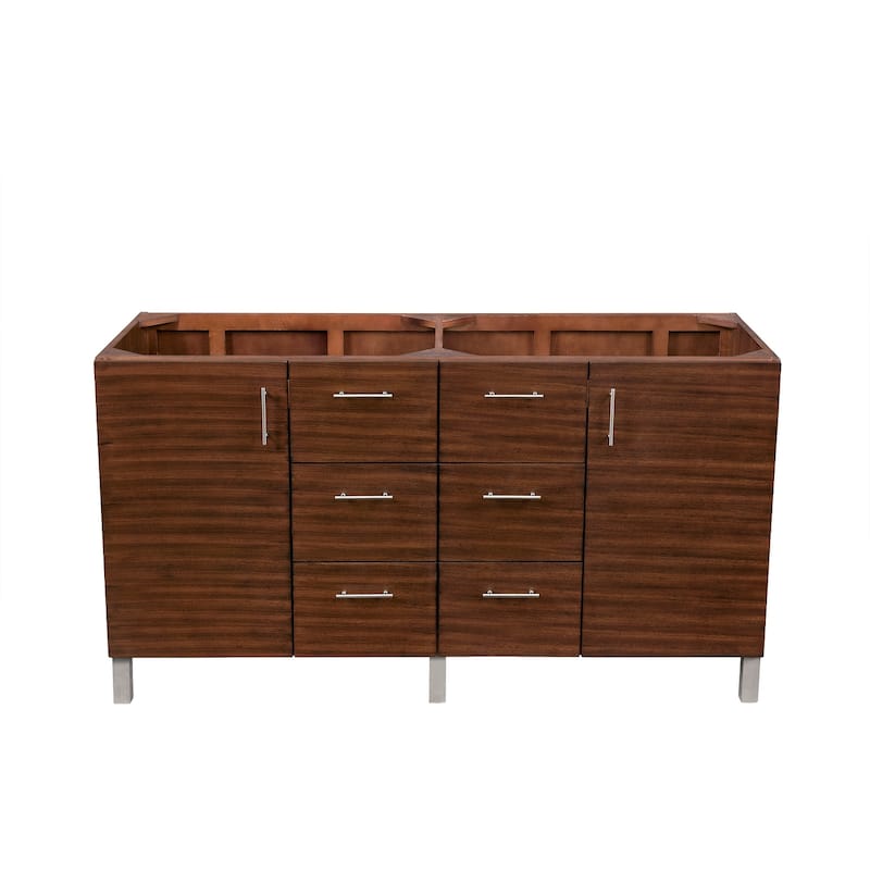 James Martin Vanities Metropolitan 60" Double Vanity, American Walnut - American Walnut Cabinet Base Only - No Top