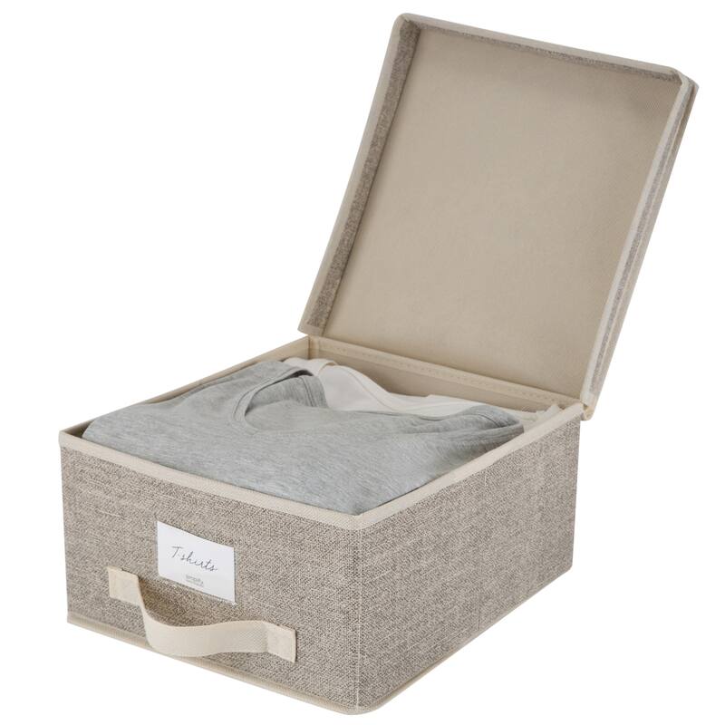 Simplify Medium Storage Box in Faux Jute - L11x W12x H6