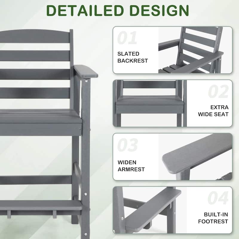 Vrakae Outdoor Adirondack Bar Stool Chair