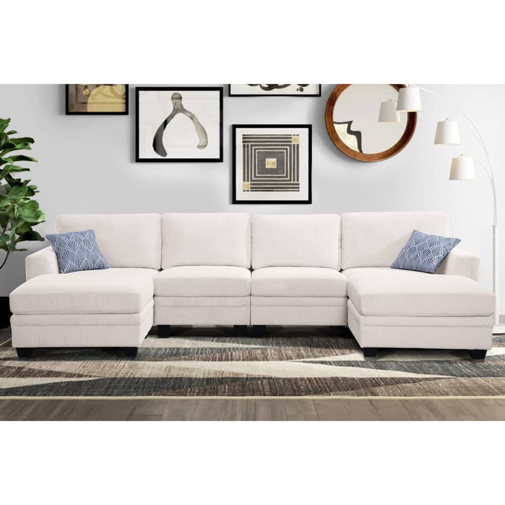 6 PCS Corduroy Flexible Combination Sectional Sofa Couch