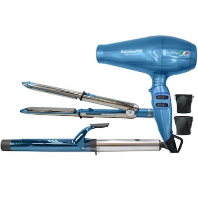 BaByliss Pro Prima3000 1¼" Styling Iron & 1¼" Extended Barrel Curling Iron Combo + Nano Titanium Portofino 6600 Hair Dryer