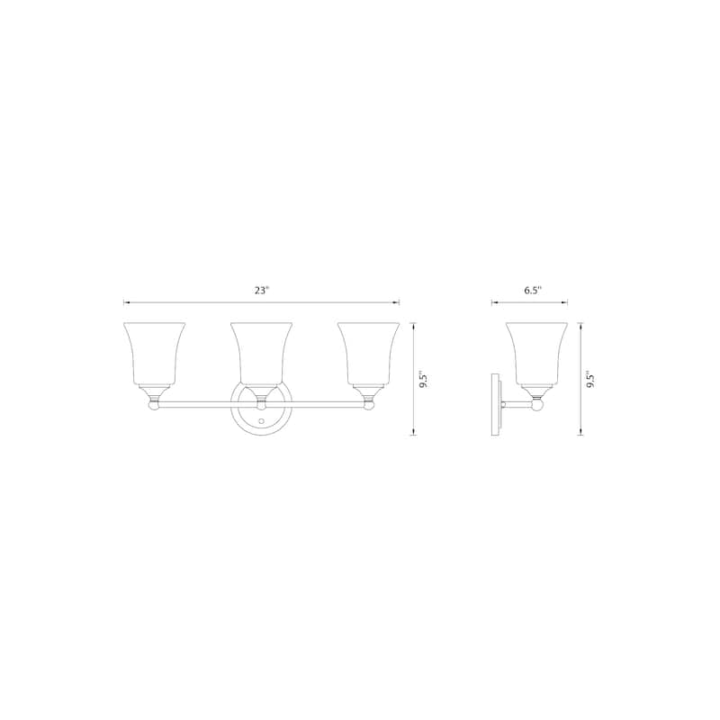 Designers Fountain D278M-3B Bronson 3 Light 23" Reversible Bathroom