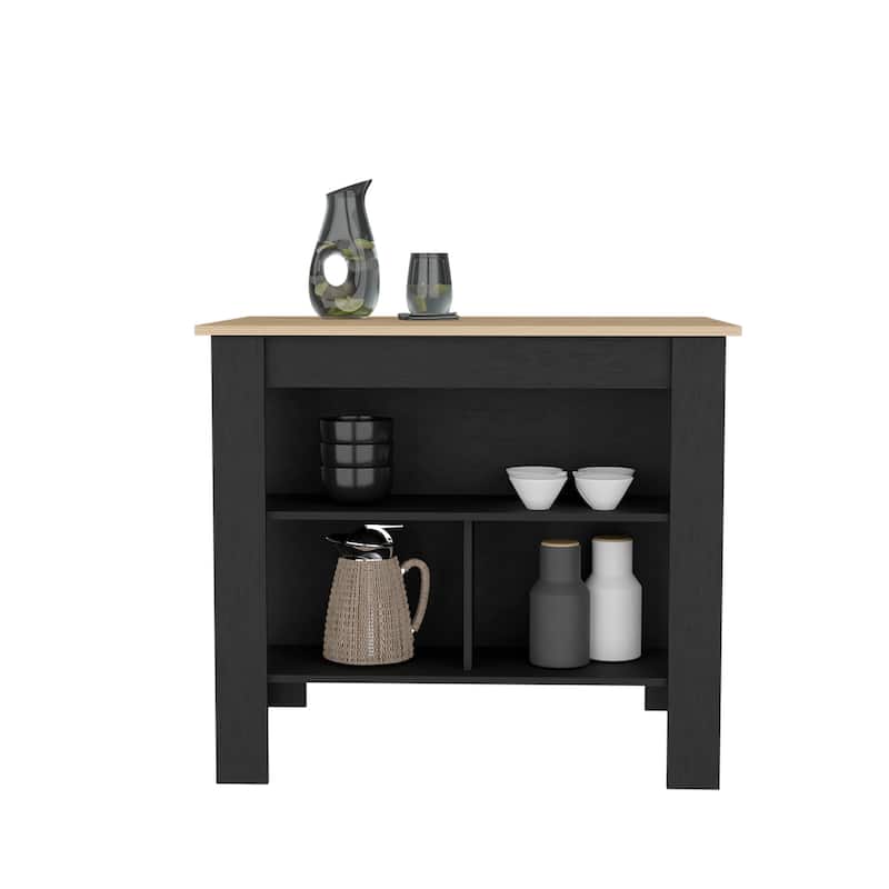 Cortes Kitchen Island 2-Tier Shelf 40" Width and large Work Top