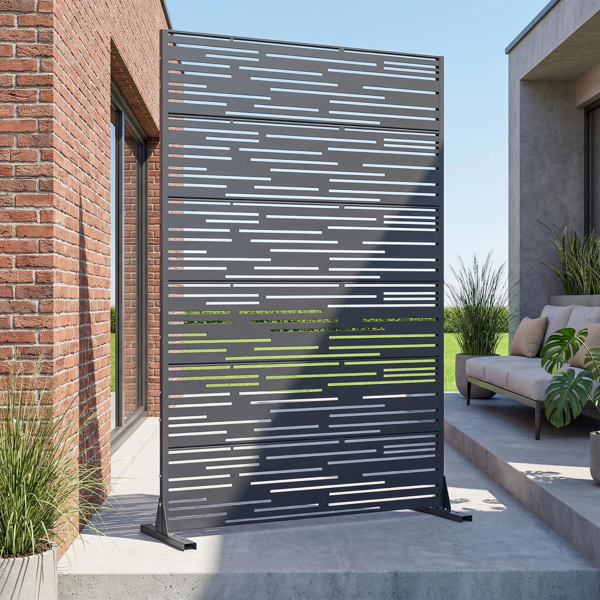 Shine Metal Privacy Screen Panel Free Standing