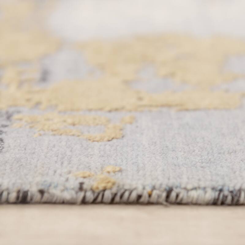 Alora Decor Belice Transitional Blue/Multi Wool/Tencel Blend Area Rug