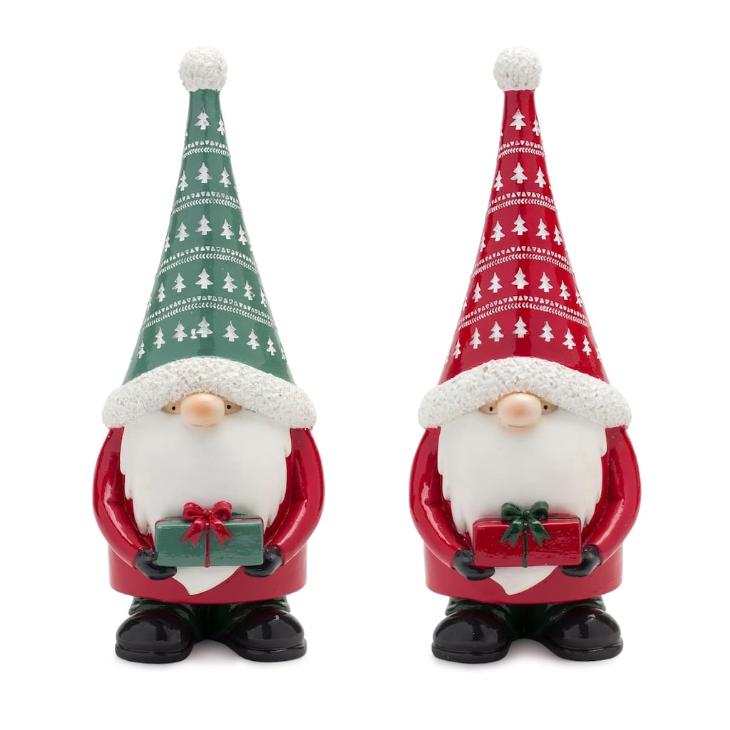 Set of 2 Gnome with Gift Christmas Tabletop Decors 12"