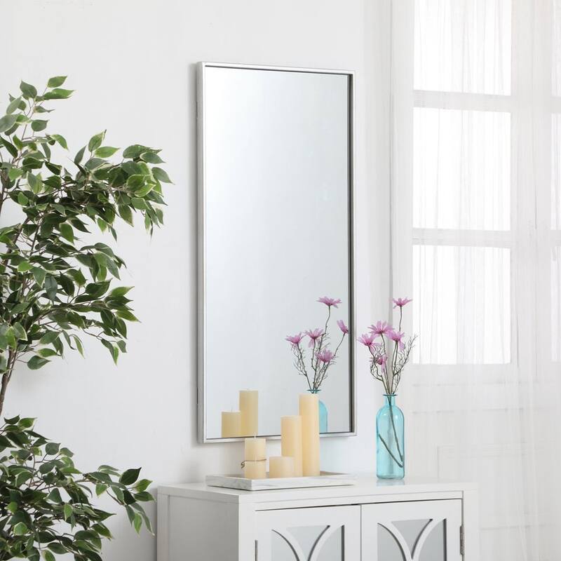 Elegant Lighting Eternity 18" x 36" Rectangular Beveled Metal Framed