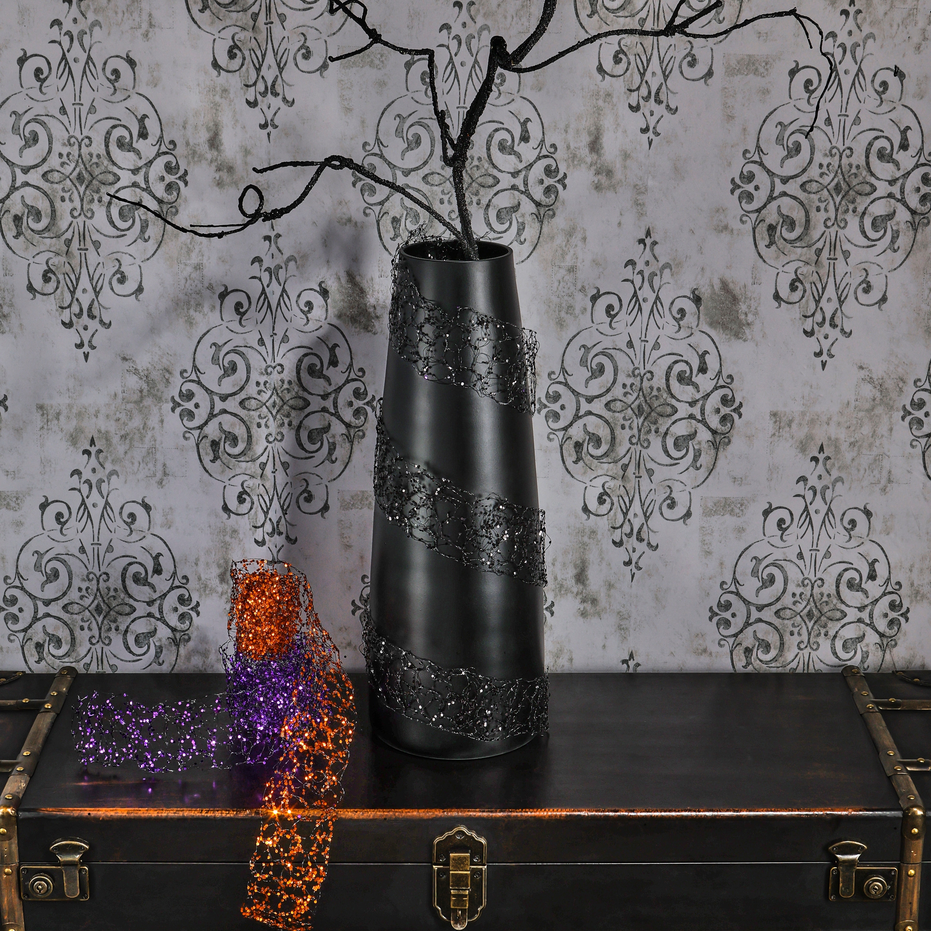72" Halloween Glitter Net Garland