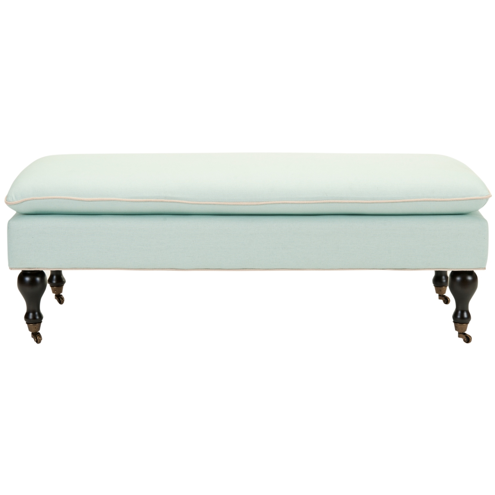 SAFAVIEH Mansfield Robins Egg Blue Pillowtop Ottoman Bed Bath