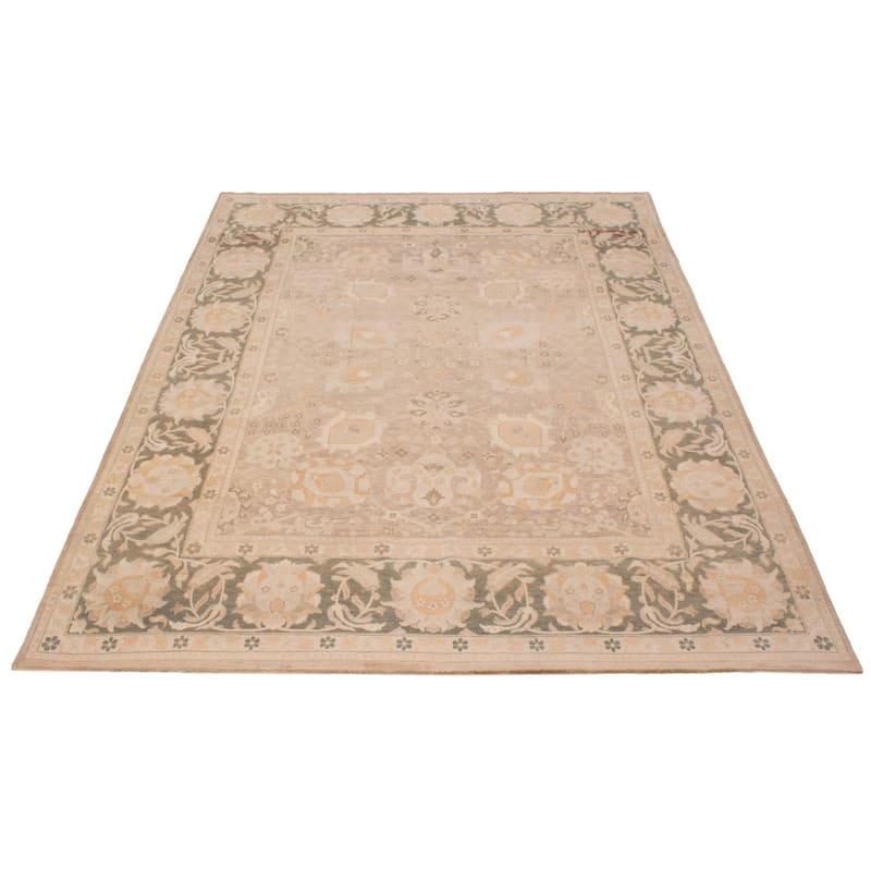 ECARPETGALLERY Hand-knotted Peshawar Finest Tan Wool Rug - 7'9 x 10'6