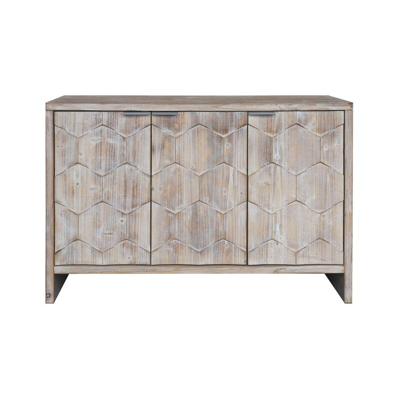 Accent Cabinet 3 Door Wooden Sideboard Buffet Server Cabinet