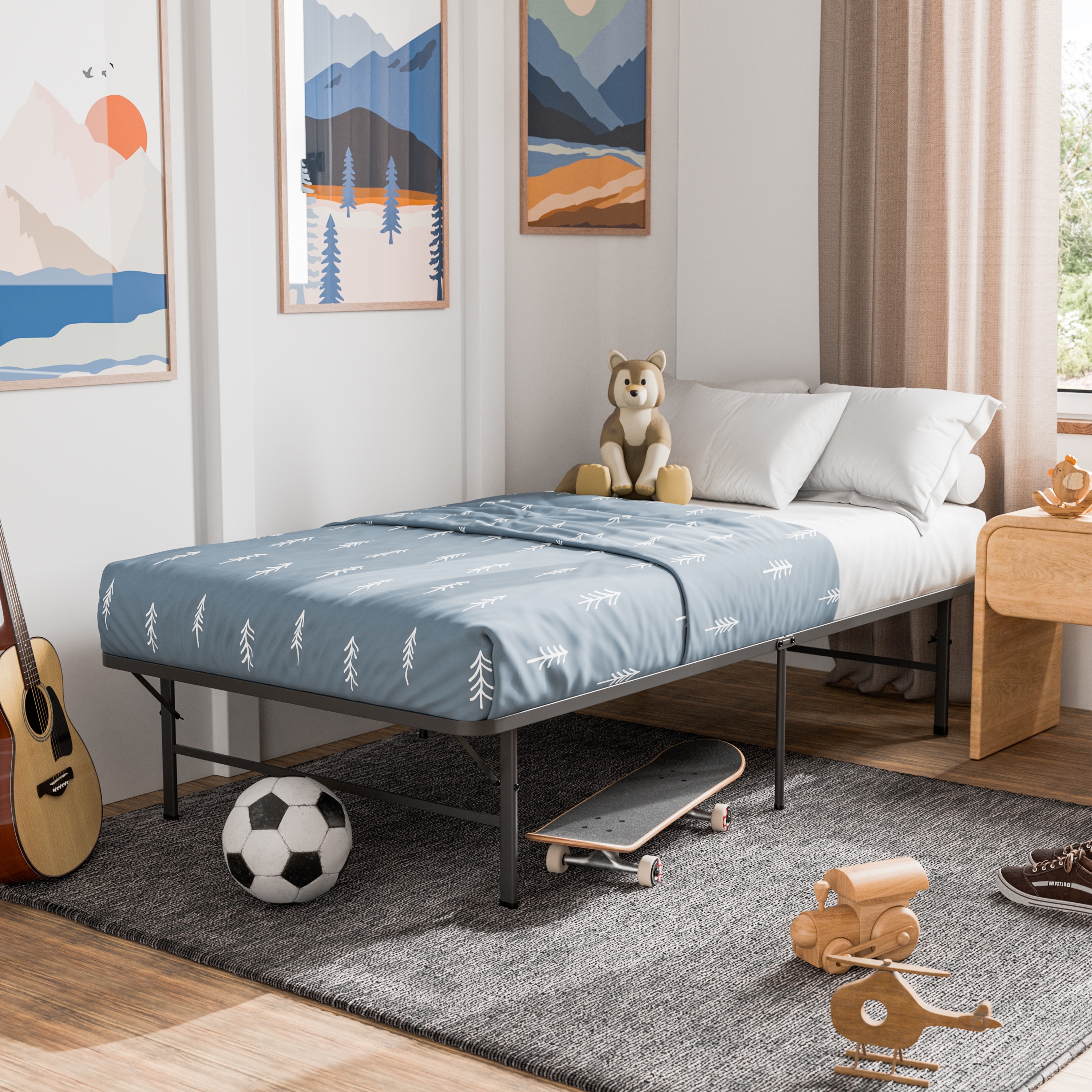 Maxus 14-inch Metal Foldable Platform Bed Frame, No Box Spring Needed