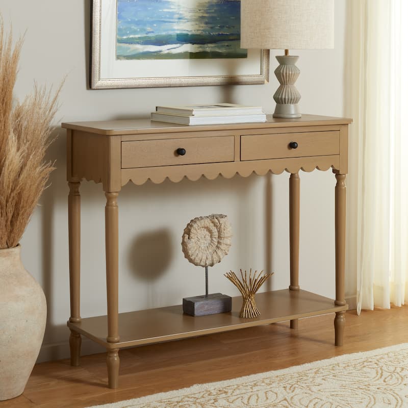 SAFAVIEH Haven 2-Drawer Small Console Table - 35"W x 13"D x 30"H - Desert Brown