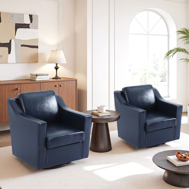Modern Swivel Upholstered Armchair Accent chair Set of 2