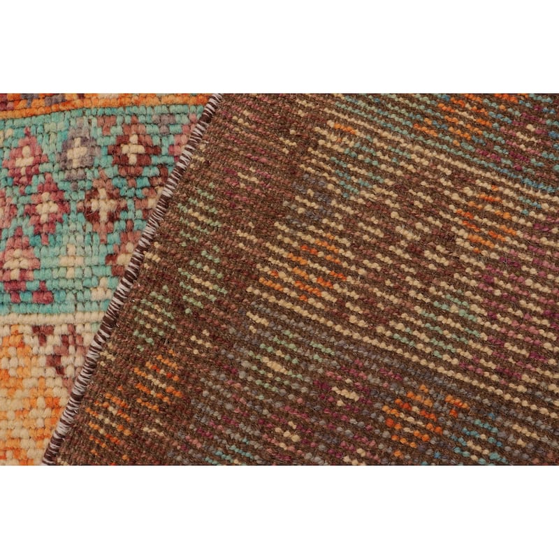 Eclectic Balochi Mejia Blue/Maroon Hand Knotted Wool Rug - 3'6'' x 5'2''