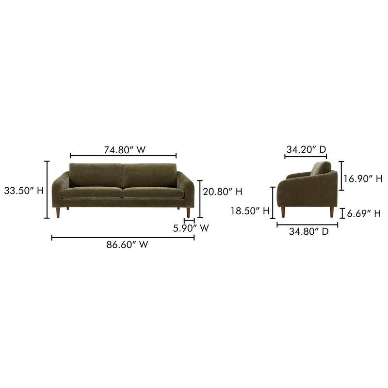 NADAAL STUDIOS Drew, Sofa Recycled Polyester Upholstery