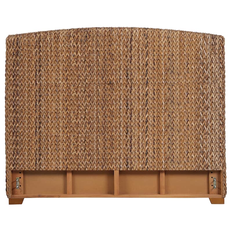 Laughton Woven Banana Leaf Panel Headboard Amber
