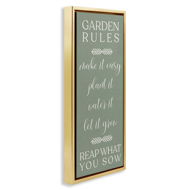 Stupell Reap What You Sow Gardening Framed Floater Canvas Wall Art Design By Lil' Rue