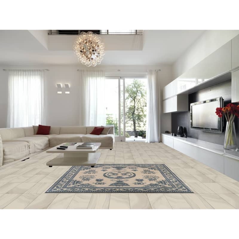 Art Deco Indian Square Rug Hand-Knotted Wool Carpet - 8'1" x 7'11"