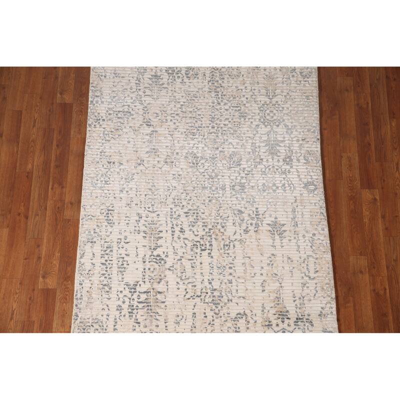 All-Over Abstract Oriental Accent Rug Handmade Wool Carpet - 3'11"x 5'8"