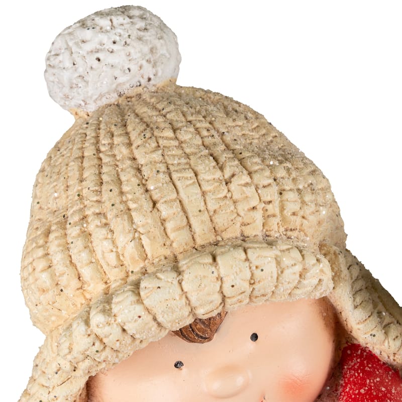 Boy with Puppy and Lighted Lantern Christmas Decoration - 16" - Clear LED light