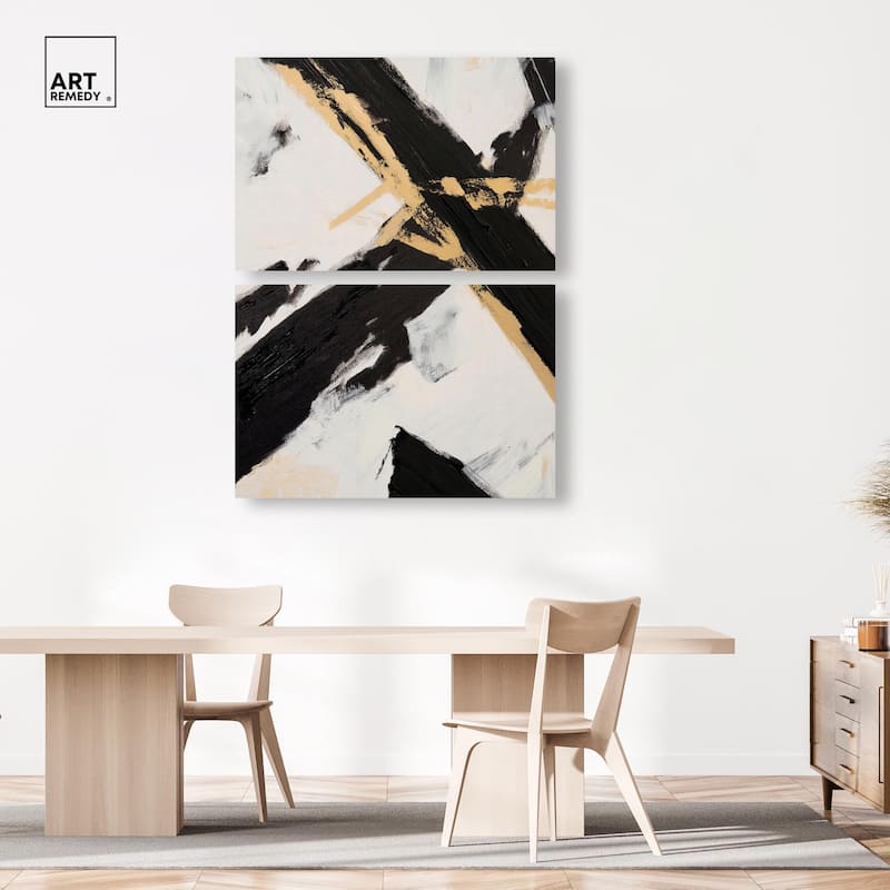Weight of Black III Canvas Set of 2 by Art Remedy, Gallery Wrapped