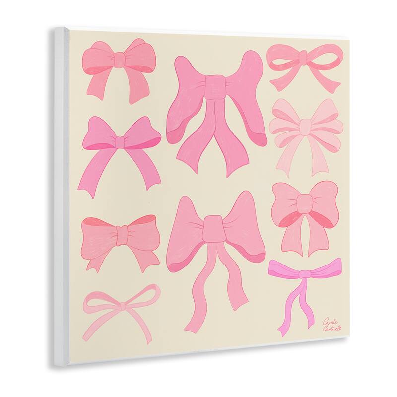 Stupell Trendy Pink Bows Assortment Wall Plaque Art Design By Carrie Cantwell