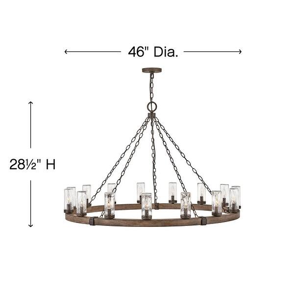 dimension image slide 1 of 2, Hinkley Lighting Sawyer 15 Light 46" Wide Open Air Outdoor Chandelier