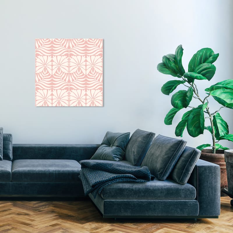 Wynwood Studio Canvas Abstract Floral Wall Paper Pink and Light Pink Modern & Contemporary Wall Art Canvas Print