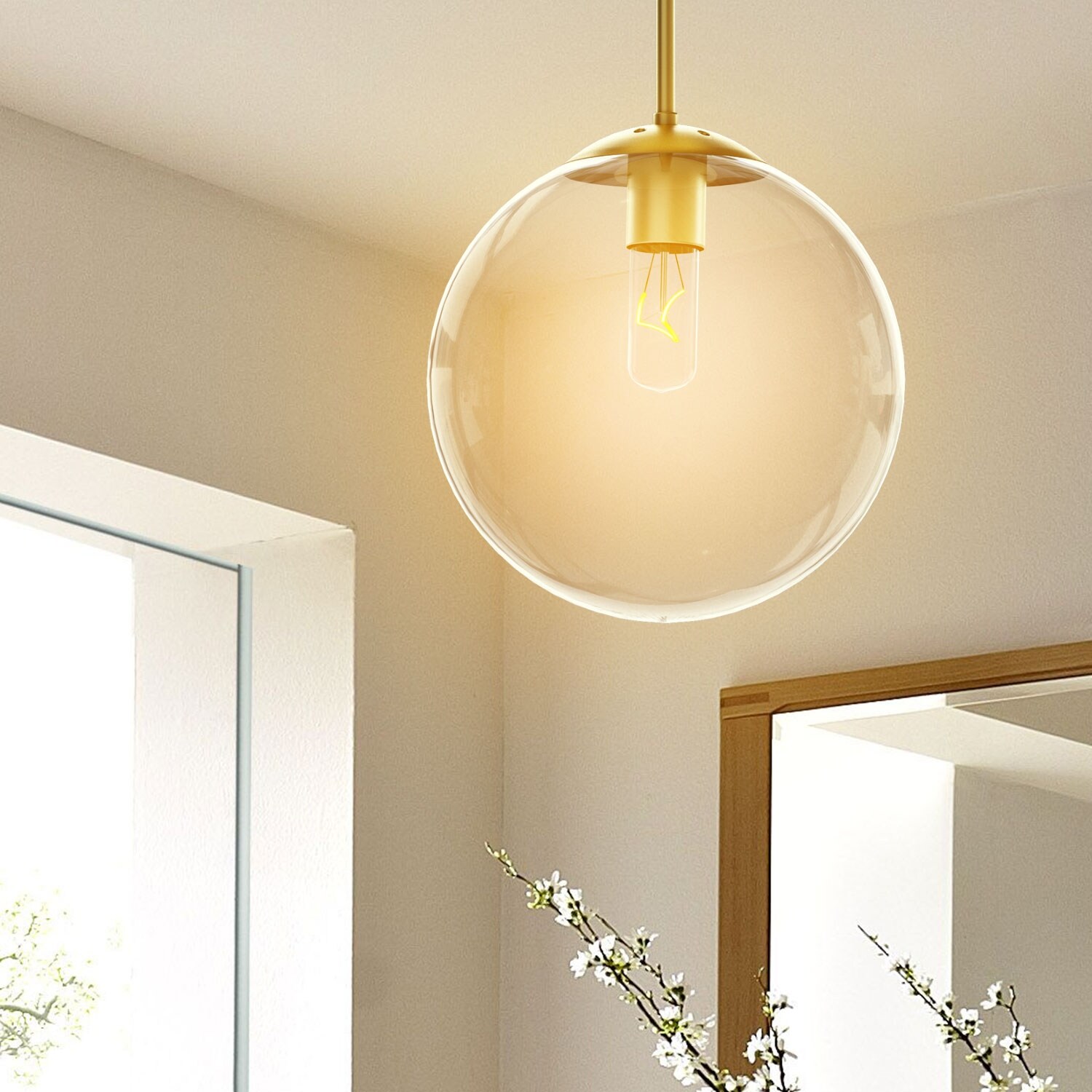 Modern Globe LED Pendant Lights Adjustable Ceiling Light Set of 2 Bed Bath Beyond 35454490