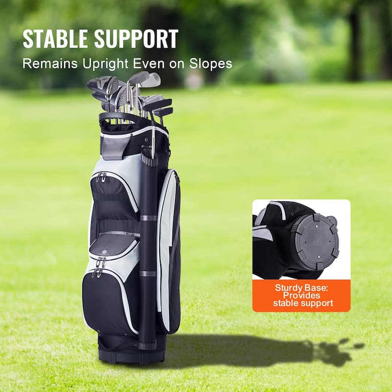 Golf Cart Bag with 14 Way Organizer Divider Top, Durable Golf Bags with Handles & Dust Cover & Detachable Straps for Men & Women