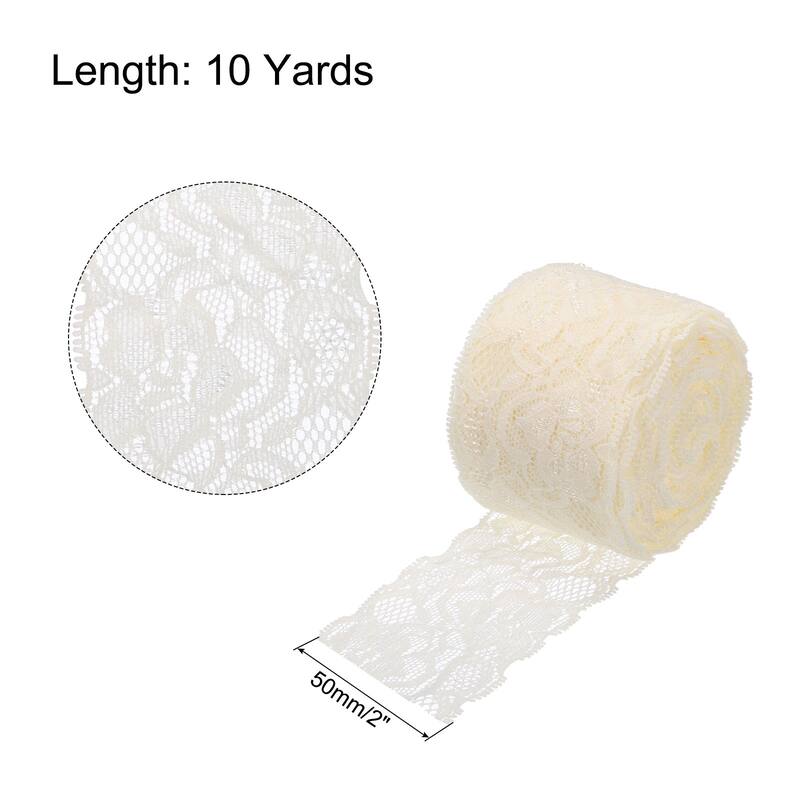 Lace Trim 10 Yards 2 Inch Flower Elastic Lace Ribbons
