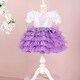 preview thumbnail 1 of 7, Puffy Tutu Special Occasion Dress with Sequins 0 - 3 Months - White & Lilac