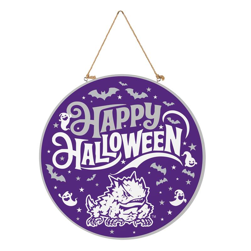 TCU 18" x 18" Halloween Door Décor Wall Sign