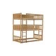 preview thumbnail 10 of 11, Twin Size Triple Rubber Wood Bunk Bed, Oak