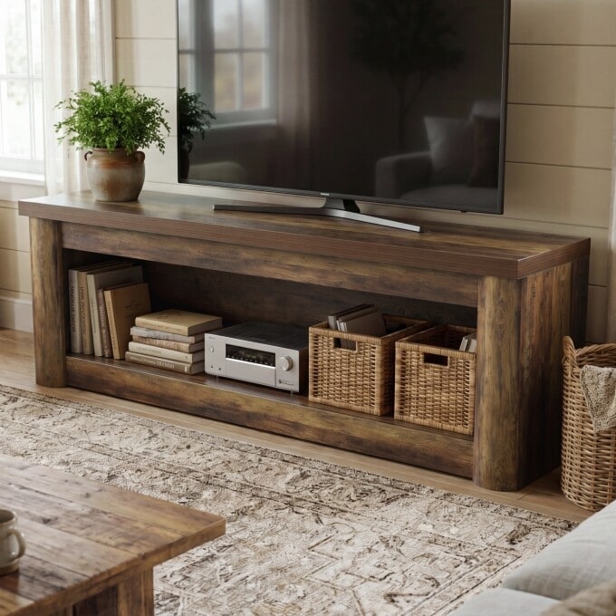 63" Rustic Media Console TV Stand for Up to 75" TVs
