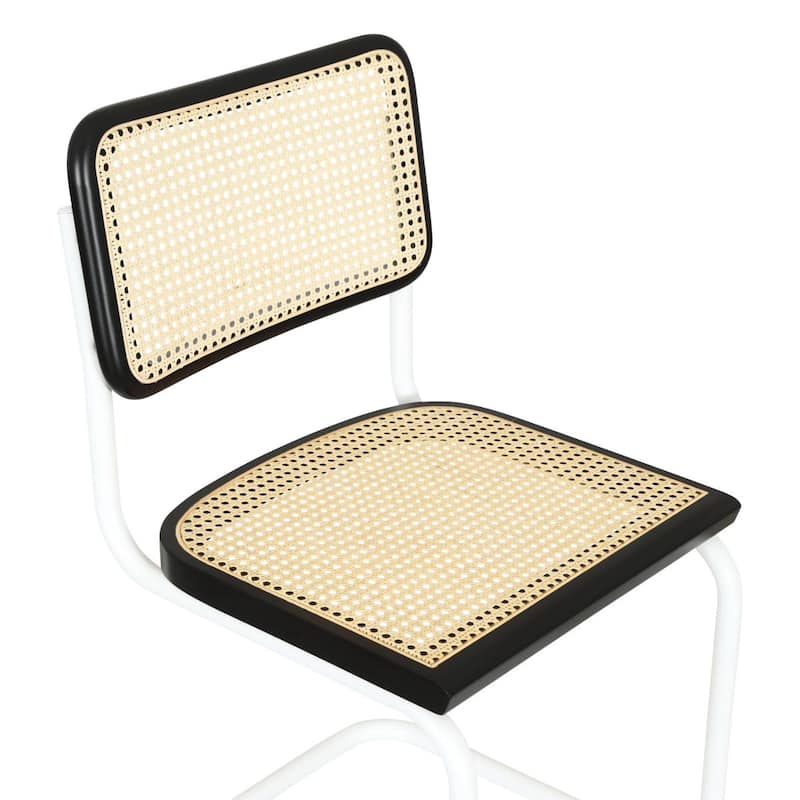 Breuer Chair Company Marcel Breuer Cesca Cane Cantilever Side Chair w/ White Steel Frame (Various Wood & Cane Colors)