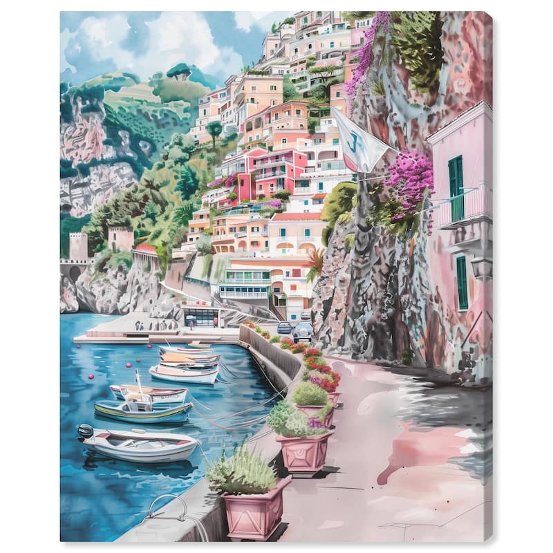 Lush Coastal Villa Entrance Canvas by Art Remedy, Gallery Wrapped - 16" x 20"
