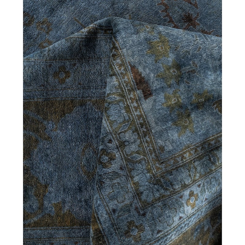 Overdyed One-of-a-Kind Hand-Knotted Area Rug - Gray - 12' 3" x 15' 3"