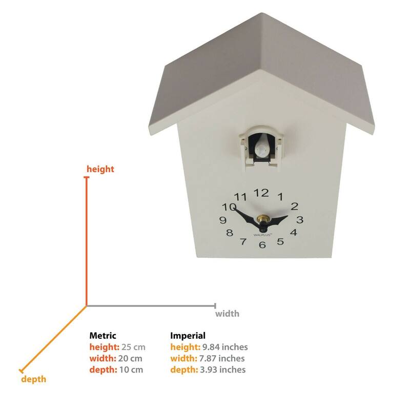 Walplus White Minimalist Cuckoo Clock Colorful Window 4 Changeable Birds