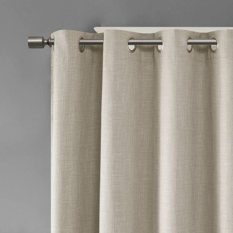 Arlie Printed Heathered Blackout Single Window Curtain Panel by SunSmart - 50"w x 54"l - Taupe