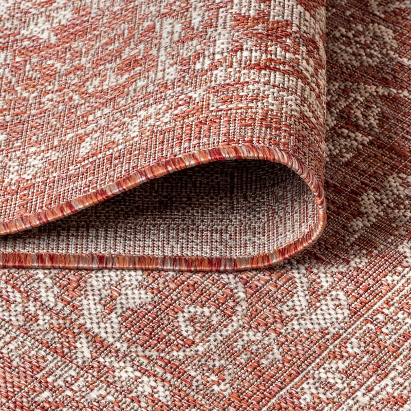 JONATHAN Y Sinjuri Bohemian Textured Weave Floral Indoor/Outdoor Area Rug