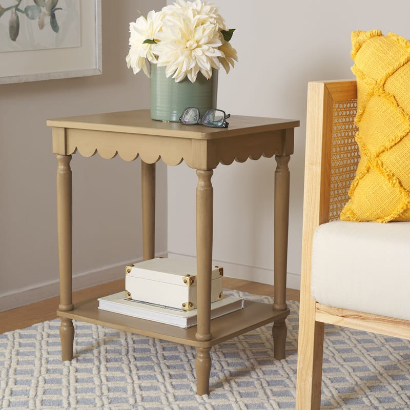 SAFAVIEH Haven Farmhouse Accent Table - 20"W x 16"D x 24"H - Desert Brown