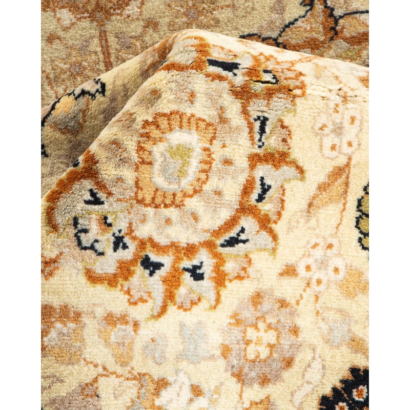 Overton Hand Knotted Wool Traditional Oriental Beige Area Rug - 3' x 5'