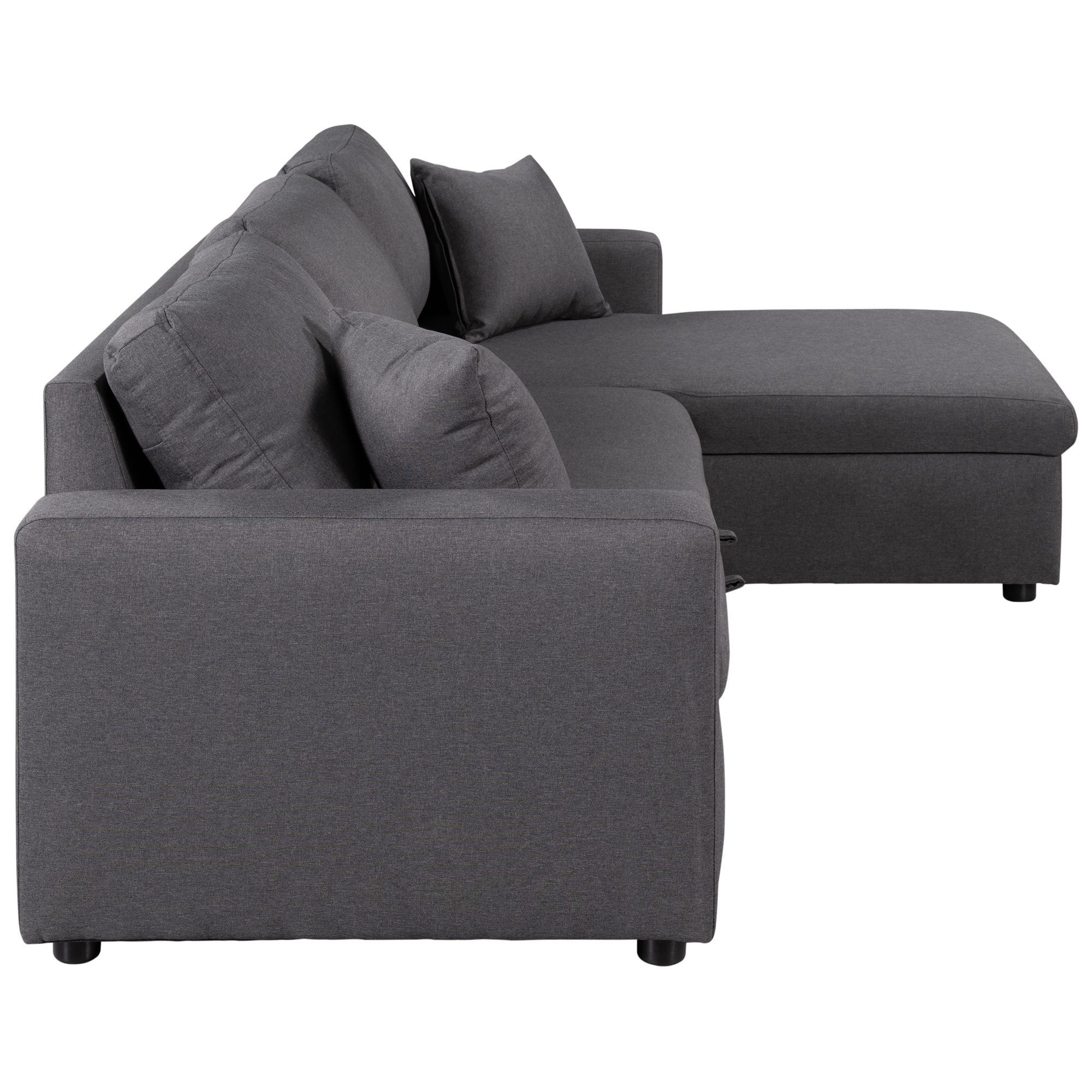 Rasa tufted grey sectional sofa top bed sleeper with storage chaise