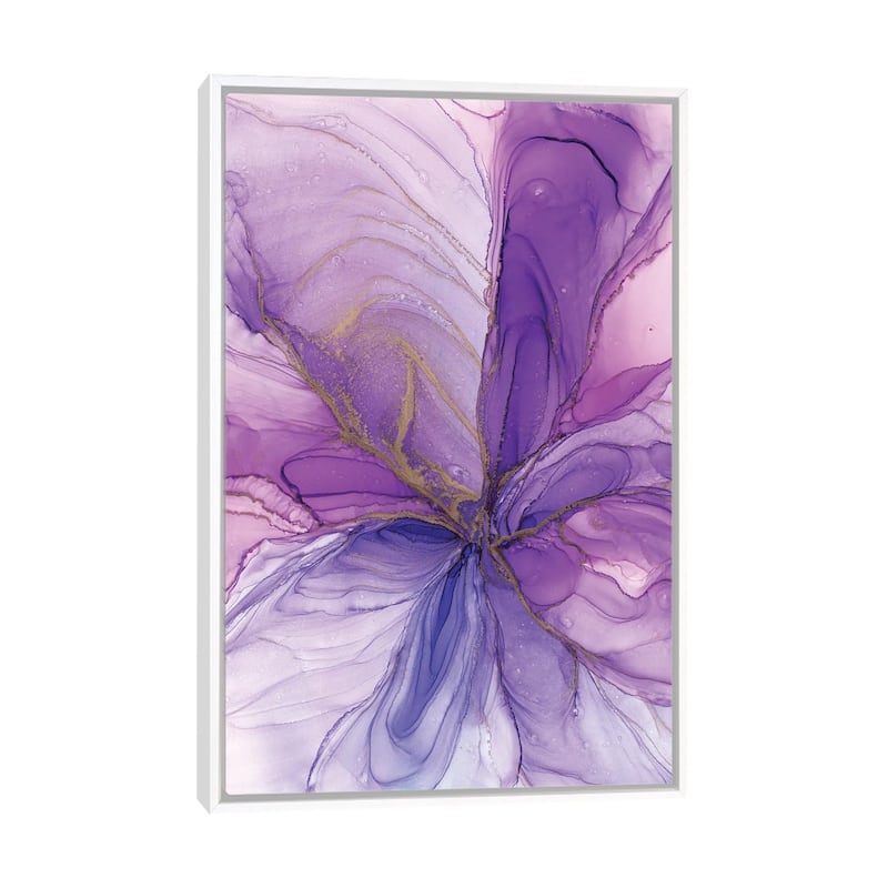 iCanvas "Purple Flower" by Monet & Manet Art Studio Framed Canvas Print - White - 26x18