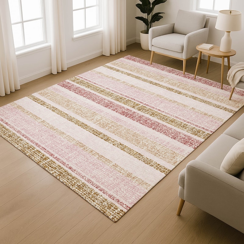 Premium Washable Super Soft Vintage Stripe Mayfield Rug